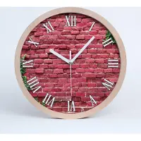 Tulup Holzuhr 25fi cm wanduhr - weiße Spitzen - Ziegelwand