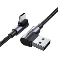 UGREEN abgewinkeltes USB-A-auf-USB-C-Kabel 3A, 3 m - Grau