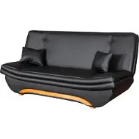 Fun-Möbel Klick-klack-Sofa Schlafsofa GIANA in Kunstleder Schwarz