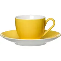 Ritzenhoff & Breker Tasse "Espressotasse mit Untertasse Doppio 80 ml", gelb, 2 tlg., Porzellan, Trinkgefäße, Tasse