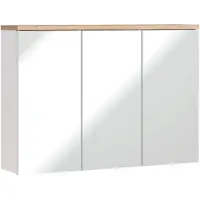 Comad Badezimmerschrank mit Spiegel 100 cm weiß modern 3 Türen
