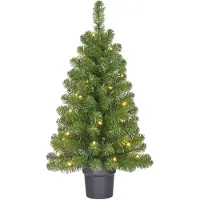 Edelman Norton kunstkerstboompje in pot 90xø50cm | groen | 30 LED lampjes