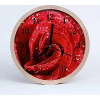Tulup Holzuhr 20fi cm wanduhr - Rose Blumen