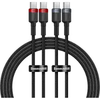 Baseus Cafule Doppelpack USB-C auf USB-C Kabel 1m, 100W, Rot/Schwarz & Schwarz/Grau