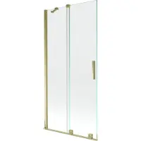 Mexen Velar 2-flügelige Schiebeduschwand 90 x 150 cm, transparent, gold - 896-090-000-01-50