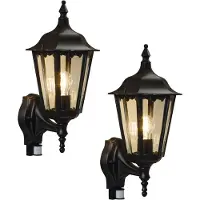 Konstsmide 2er-Set schwarze Aussenwandleuchten Wandleuchte Wandlampe Gartenlampe