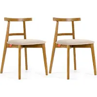 Konsimo Esstischstühle 2 St "LILIO", Creme, Buchenholz, Vintage, 47x76,5x45cm