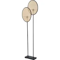 Osram Decor Rattan Dandelion Stehleuchte 2x E27 Beige, Rattan-Stehlampe aus Natur für Wohnzimmer