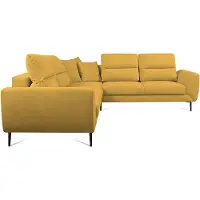 Piaski Ecksofa Eckcouch Polsterecke Bettkasten Schlaffunktion zitronengelb Recamiere links