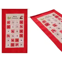 Saska Garden Roter Adventskalender 56x87CM, wiederverwendbar, zum Befüllen, für 24 Überraschungen