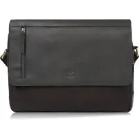 Paolo Peruzzi Herrentasche Umhängetasche Arbeit Tache aus Echtes Leder Vintage-Stil Neu groß Schwarz