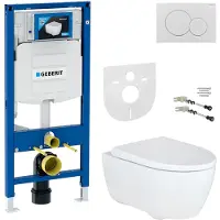Geberit iCon WC Set spülrandlos Vorwandelement UP320 Softclose Duroplast Sitz Betätigungsplatte Rimfree WC Schallschutz Tiefspüler