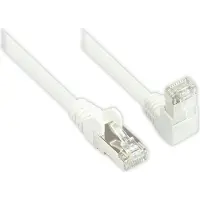 GOOD CONNECTIONS Patchkabel, Cat. 6, S/FTP, PiMF, 250MHz, einseitig 90° nach unten gewinkelt, weiß, 10m,
