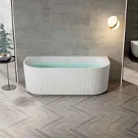 BELVIT Badewanne halbfreistehend & freistehend aus Acryl – Eckbadewanne oder oval, Links, Mittig & Rechts, 180x80 - 170x78 cm, mit Ablaufgarnitur