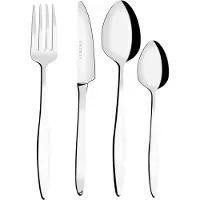 Serenk Milan 24-teiliges Edelstahl-Besteckset – Elegantes, Spülmaschinenfestes Besteck aus 18/10 Edelstahl, Ideal für Alltag und Anlässe