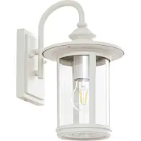 LINDBY Außenwandleuchte Zayn, weiß, Glas, Höhe 33 cm, IP23