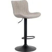 CLP Barhocker Linus I Höhenverstellbarer Tresenhocker, Farbe: taupe, Material: Stoff