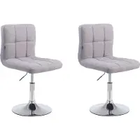 CLP Lounger-Set PALMA V2 Mit Stoffbezug I 2 x Höhenverstellbarer Polsterstuhl Mit Metallgestell In Chrom-Optik, Farbe: grau