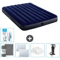 Intex Airbed - Doppelbett - 137 x 191 x 25 cm - Blau - Im Lieferumfang enthalten Spannbettuch - Küssen - Pumpe - Reperaturset en Kissenschutz