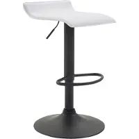 CLP Barhocker Dyn V2 mit Kunstlederbezug I Thekenhocker Mit Fußstütze I Tresenhocker Mit Trompetenfuß I Barstuhl Höhenverstellbar, Farbe: weiß, Gestellfarbe: schwarz