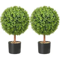 OEM VEVOR 2X Buchsbaumkugel Künstlich 559mm Garten Deko Buchsbaum im Blumentopf Kuge