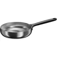 Berghoff Home Bratpfanne 24 cm Edelstahl, PTFE frei, schwarze Griffe, für alle Herdarten, Smokey Black