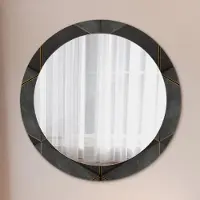 Wallfluent Ø80cm Modern Spiegel - Wandspiegel Wandmontage- Schlafzimmer - Grau Dreiecke