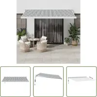 The Living Store Markise Einziehbar Anthrazit und Weiß 4,5x3 m Stoff & Aluminium