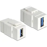 DeLOCK USB3.0 A f/f, Weiß, USB3.0 A, USB3.0 A, 17,1 mm, 35,2 mm, 22,3 mm