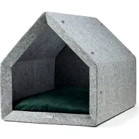 Rexproduct - PetHome 2.0 Hundehütte mit Liegefläche und Dach Biss- und Kratzfest Gute Schalldämmung Umweltfreundlich Größe XL Hellgrau und Dunkegrün