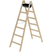 MUNK Günzburger Steigtechnik Sprossen-Stehleiter Holz 2x6 Sprossen