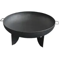 Linder Exclusiv GmbH Feuerstelle Feuerschale massiv Ø80cm Stahl 2Griffe Terrassenfeuer Gartenfeuer
