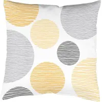 Vision S Dekokissen "BORDEN" Gr. 2, gelb (gelb, bedruckt), B:50cm L:50cm, Polyester, Dekokissen_Sitzkissen_Kissenhüllen, Dekokissen, Kissenhülle ohne Füllung. 1 Stück