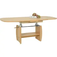 Hela Couchtisch Wohnzimmertisch Michael III - Nachbildung Buche - ausziehbar und höhenverstellbar - großer Ablageboden - Maß 90-142 x 68 cm