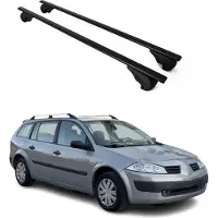 Omtec Dachträger Gepäckträger für Renault Megane Grandtour 2002-2016 Metall Schwarz 2x