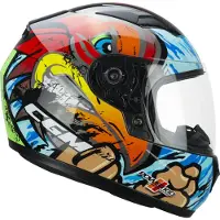 Cgm Kinder Motorradhelm 265X LUCKY BOXER Blau Rot Grün größe JS