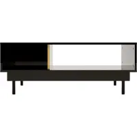 Dancan Artemisa Hochglanz Möbel / Couchtisch Mit Goldenem Akzent / Hochglanz / 3 Fächern / 115 X 69 X 45 Cm / Schwarz