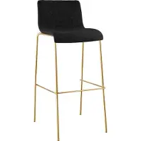 CLP Barhocker Hover, Stoffbezug, Metallgestell Goldoptik, 75 cm Sitzhöhe, stapelbar, Bodenschoner