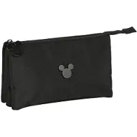 Safta Dreifaches Mehrzweck-Etui Mickey Mouse Clubhouse Premium Schwarz (22 x 12 x 3 cm)
