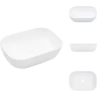 vidaXL Waschbecken 45,5 x 32 x 13 cm Keramik Weiß - Badezimmer-Waschbecken
