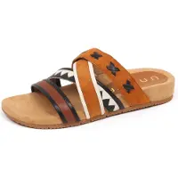 Unisa F0970 sandalo donna brown/black scarpe sandal shoe woman
