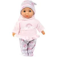 Bayer Babypuppe "My First Baby, Regenbogen-Outfit", rosa (rosa, grau), Puppen, Kinder, Kunststoff, Polyester, Babypuppe, mit Schlafaugen