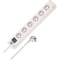 Brennenstuhl 1150651326, 3 m, Drinnen, Weiß, 6 AC-Ausgänge, 230 V, 3500 W