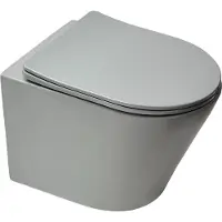 Siko SAT Wand Hänge WC Gäste-WC Toilette kurz 48cm mit SoftClose TakeOff WC-Sitz, grau matt