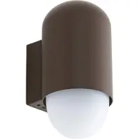 LINDBY Außenwandleuchte Pilva, braun, Metall, IP44, E27