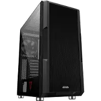 Modecom VOLCANO AMIRANI Schwarz, Midi-Tower PC-Gehäuse, 380 mm GPU Platz, 3x ARGB Lüfter, Mesh-Front, Gehärtetes Glas, ATX, Schwarz