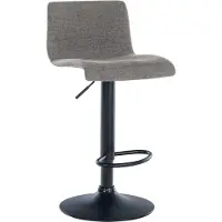 CLP Barhocker Branford I Modern, Höhenverstellbar Mit Lehne I Metallgestell, Bequemer Sitz I Küchenstuhl Oder Esszimmerstuhl, Farbe: hellgrau, Material: Stoff