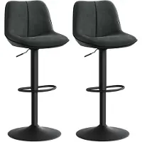 Vasagle Barhocker 2er Set, Barstühle höhenverstellbar, drehbare Küchenhocker, mit ergonomischer Rückenlehne, Samt, für Kücheninsel, Hausbar, modern