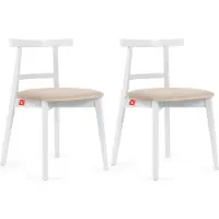Konsimo Esstischstühle 2 St "LILIO", Creme, Buchenholz, Vintage, 47x76,5x45cm