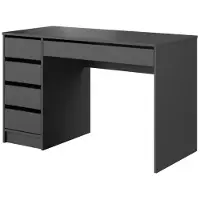 Bettso Schreibtisch Computertisch 4 Schubladen für Büro Kinderzimmer Jugenzimmer 120 cm MEGAN Antrazit Graphit Grau